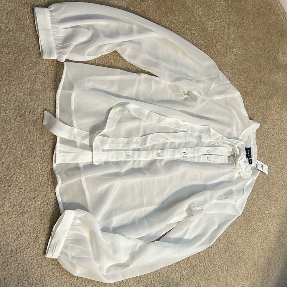 Gap Sheer White Blouse